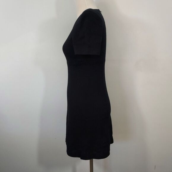 St John Collection Marie Gray Black Dress Santana Knit Stretch Size 2 VTG Flaw - Picture 4 of 12